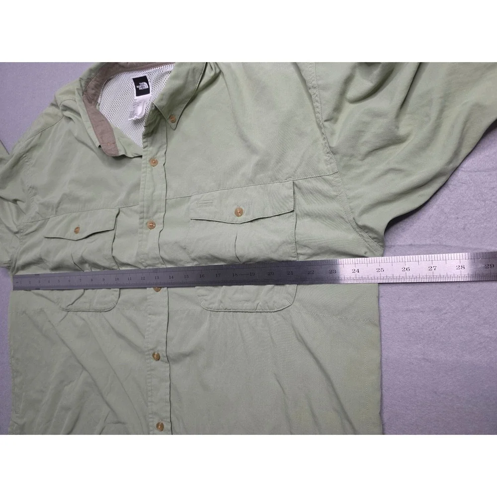 The North Face Fishing Shirt Men's XL Olive Green Mesh Lined Button-Down Outdoor